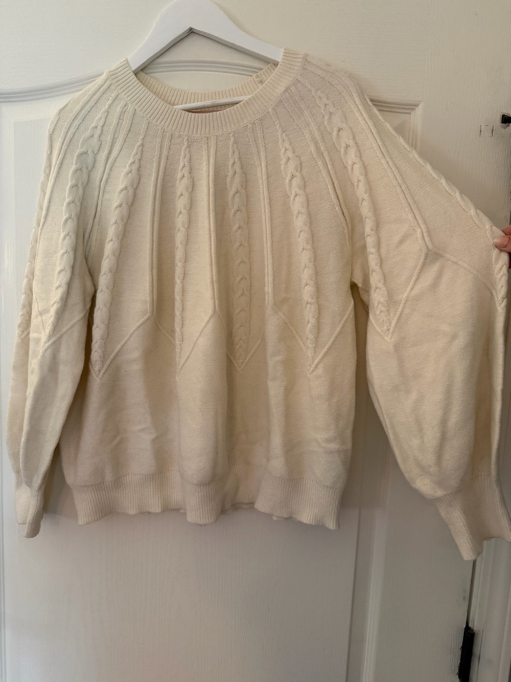 Philosophy Cream Cable Crewneck Sweater